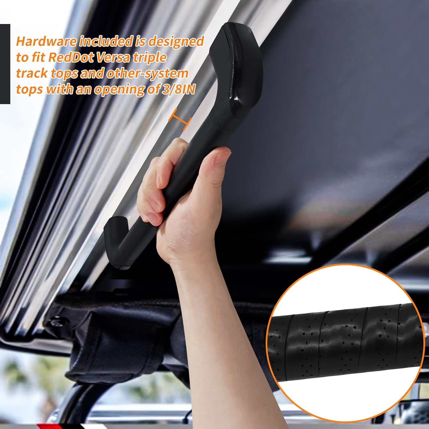 2 Pack Universal Golf Cart Grab Handle Compatible with Club Car, EZGO, Yamaha, XSeries with Versa Triple Track Tops Only