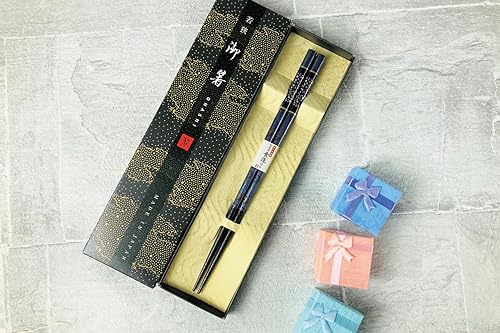 Miniatura 5 de Palillos japoneses de primera calidad reutilizables fabricados en Japón Palillos de madera con laca tradicional B (Galaxy BL (MK006))