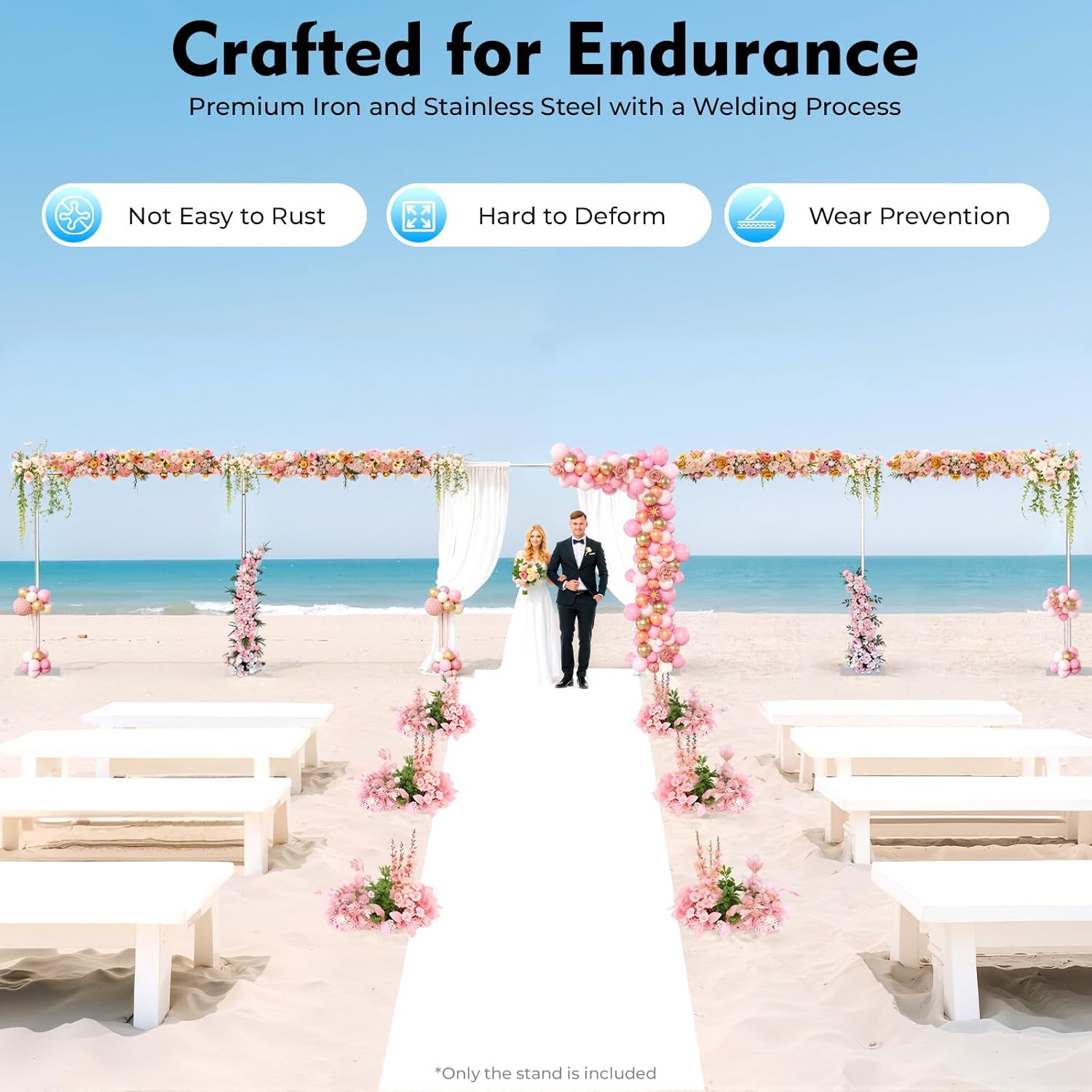 Professional 10ft x 50ft Adjustable Telescopic Backdrop Stand Pipe Kit - Heavy Duty Steel Base Photography Curtain Frame Support System for Wedding/Event/Trade Show