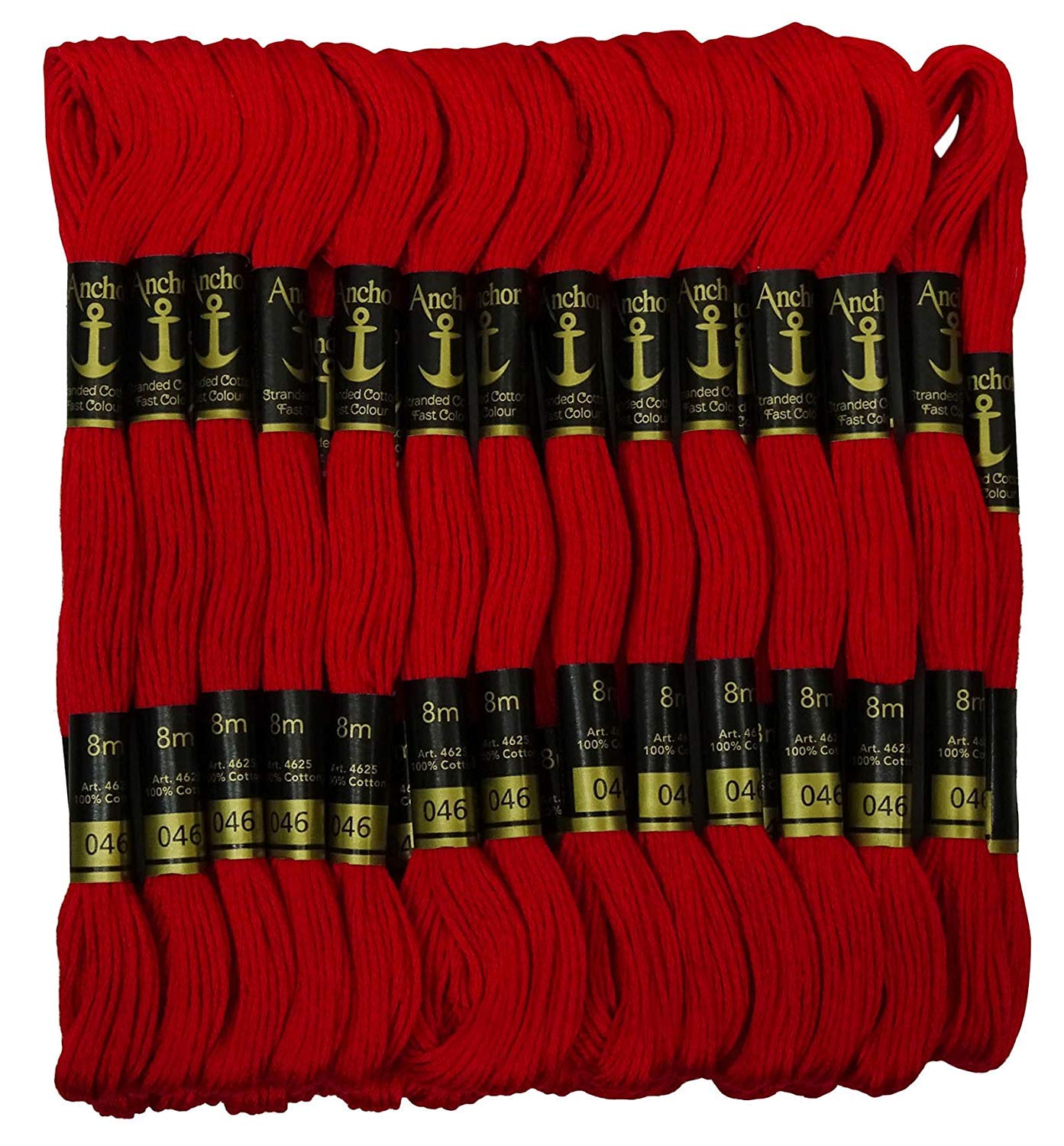 Bhavya Enterprises Anchor Cross Stich/Long Stich Embroidery Cotton Threads, Pack of 10, 8 Mt Each Skeins (Red)-image-15