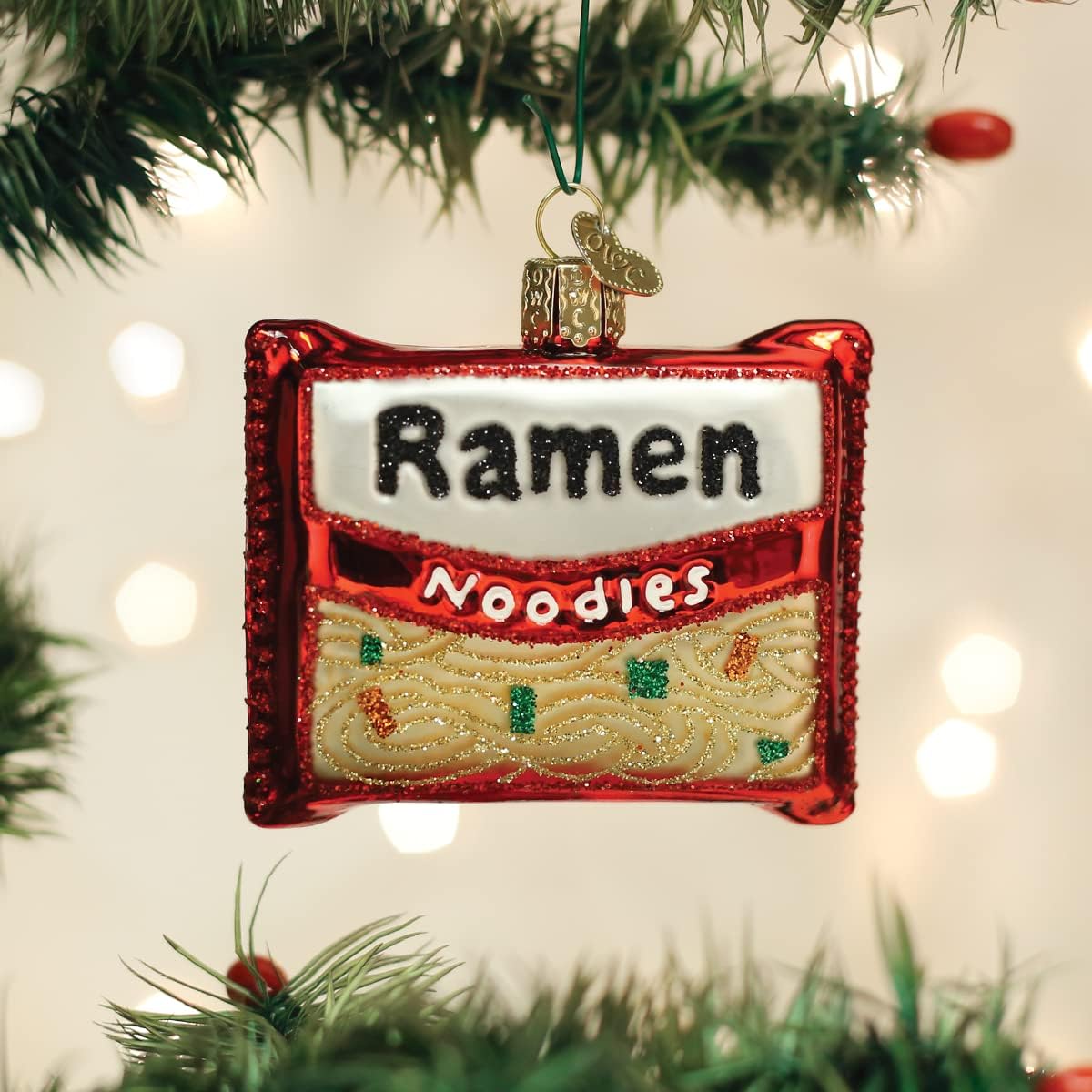 Old World Christmas Ramen Noodles Glass Blown Ornament for Christmas Tree, Handcrafted Holiday Decoration, Food Collection - Image 5