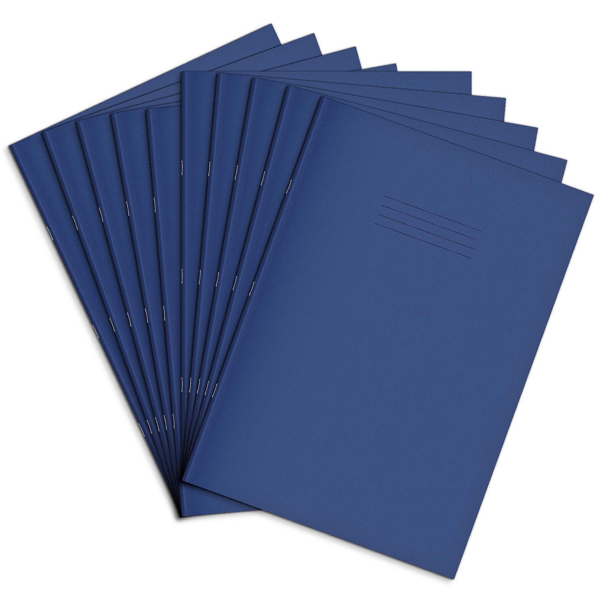 Rhino Oversized Exercise Books, 76 Page / 8mm Lined with Margin Paper Notebook, 50 Pack, 13 x 9 Writing Book, Office & School Stationery Supplies, Dark Blue