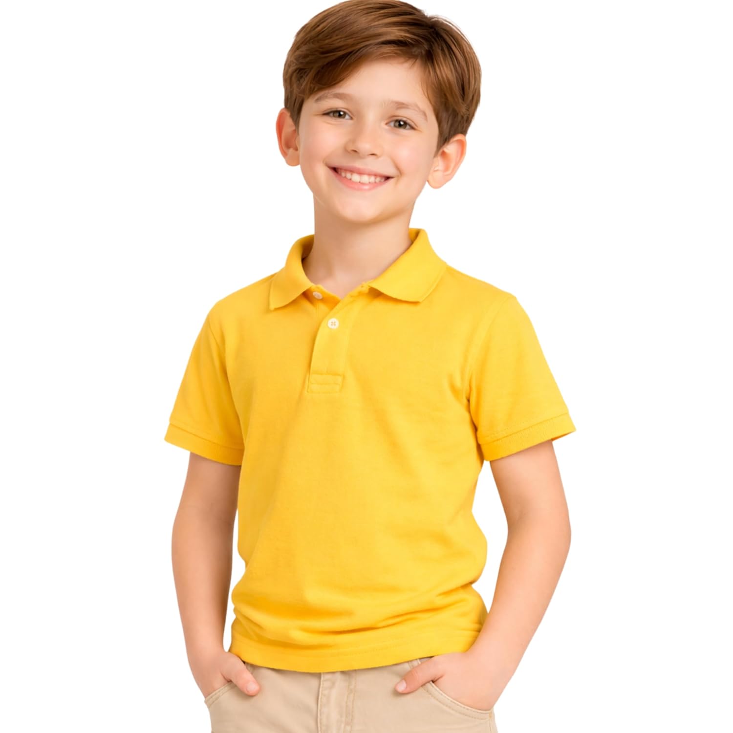 Kids Boys Polo T-Shirt | Half Sleeves | Organic Cotton Rich Bio-Wash Fabric | Ultra Soft & Breathable | Regular Fit | Plai... - Review, Price and Buying Guide