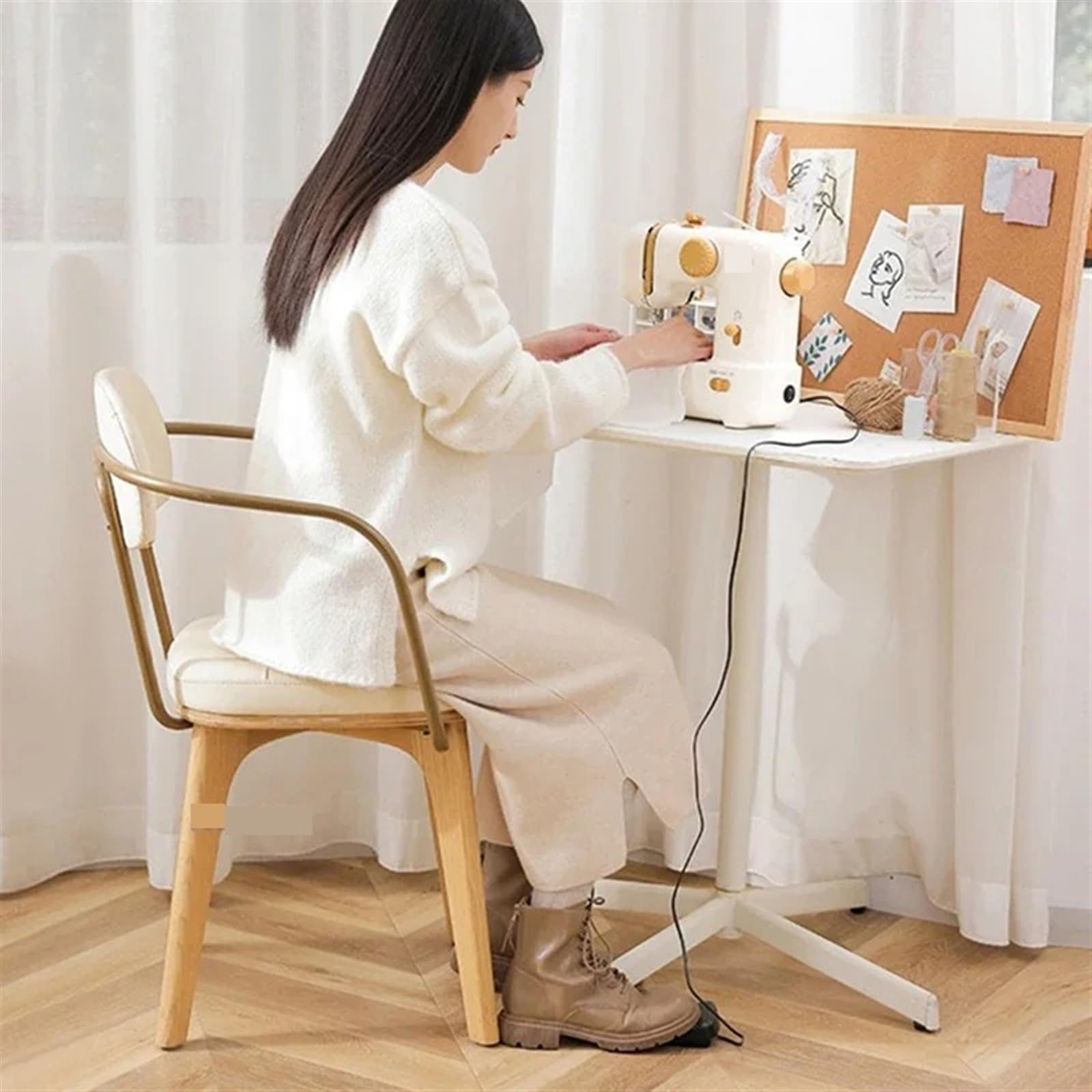 Máquina de Coser, pequeña máquina de Coser eléctrica de Escritorio, máquina de Coser de Pedal para Bordados Hechos a Mano (Azul M)