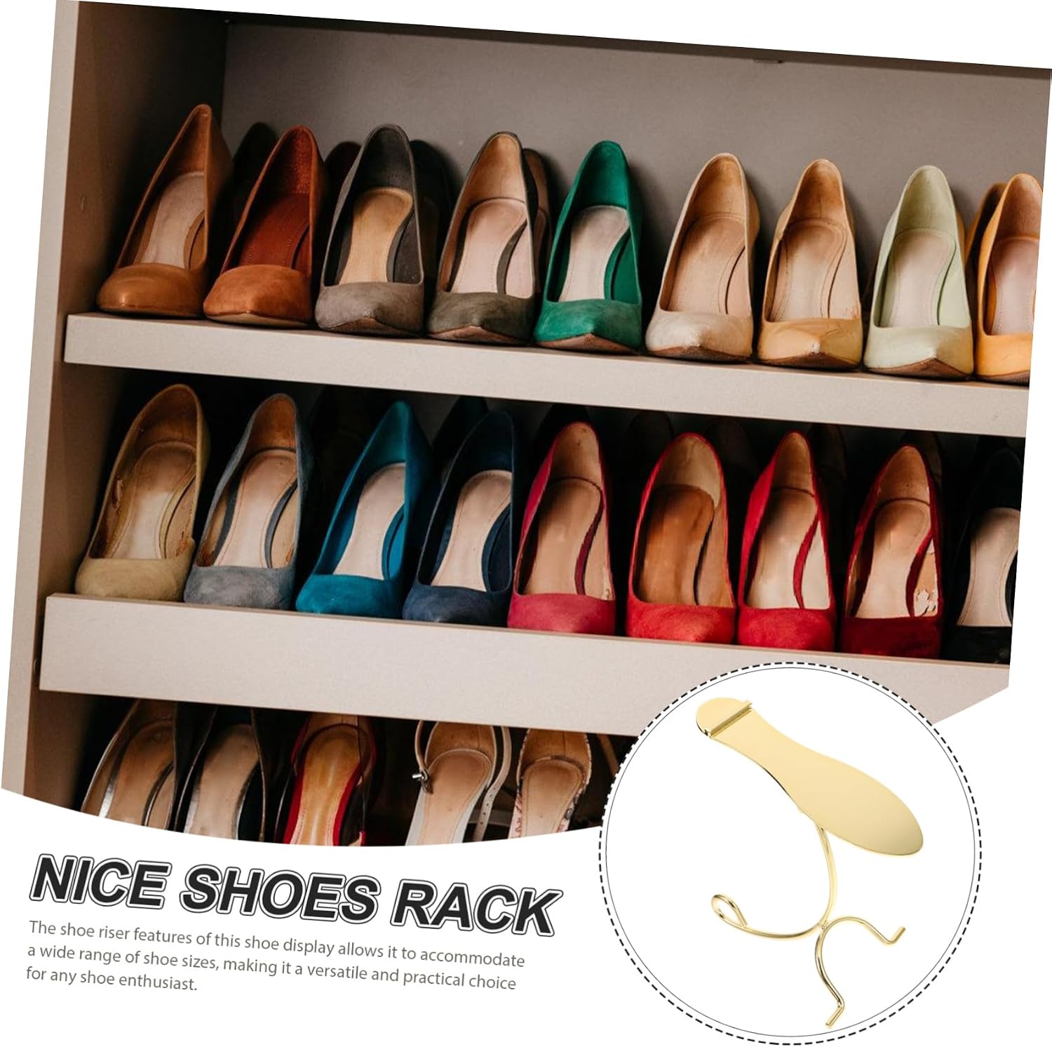 SOLUSTRE Metal Shoe Riser Display Stand for Shoes for Store Showcases