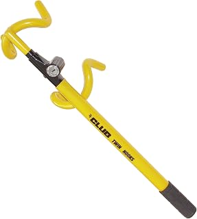 The Club 3000 Twin Hooks Steering Wheel Lock Yellow - Universal Anti-Theft for Cars SUVs Vans Durable Keyless Security