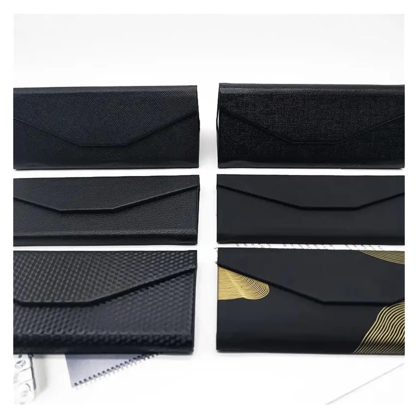 Triángulo Plegable Funda de Gafas 1 caja triangular for gafas, impermeable, portátil, negra, plegable, for de sol, accesorios for manualidades