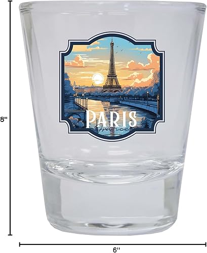 Vista 9 de R and R Imports Paris France Design A Souvenir - Vaso de chupito (1.5 onzas), color naranja Naranja Individual