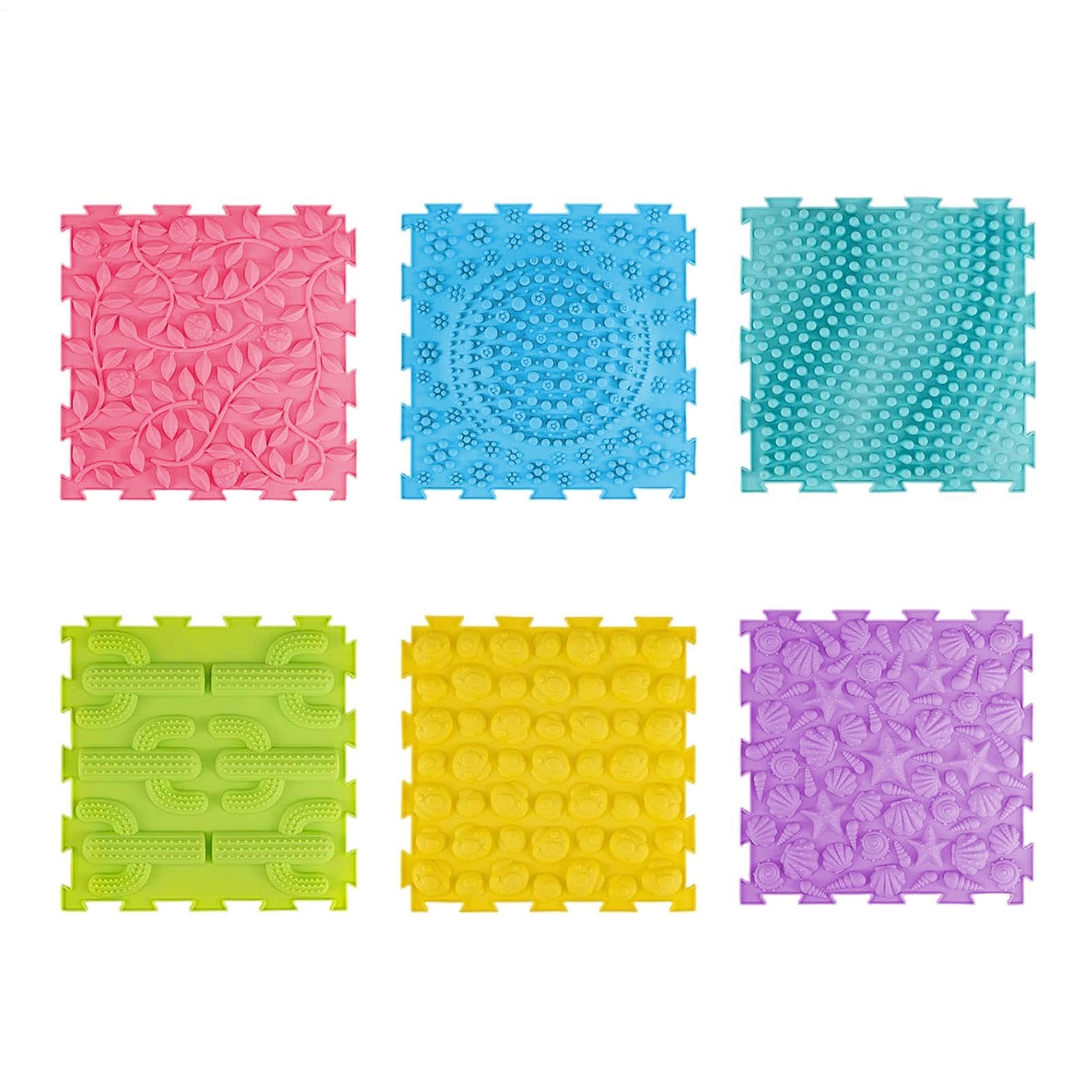 Estera Sensorial Esterillas de Paso Puzzle Antideslizantes de Silicona con | Alfombrillas Sensoriales Suelo Puzzle Para Niños Preescolar Y Habitación