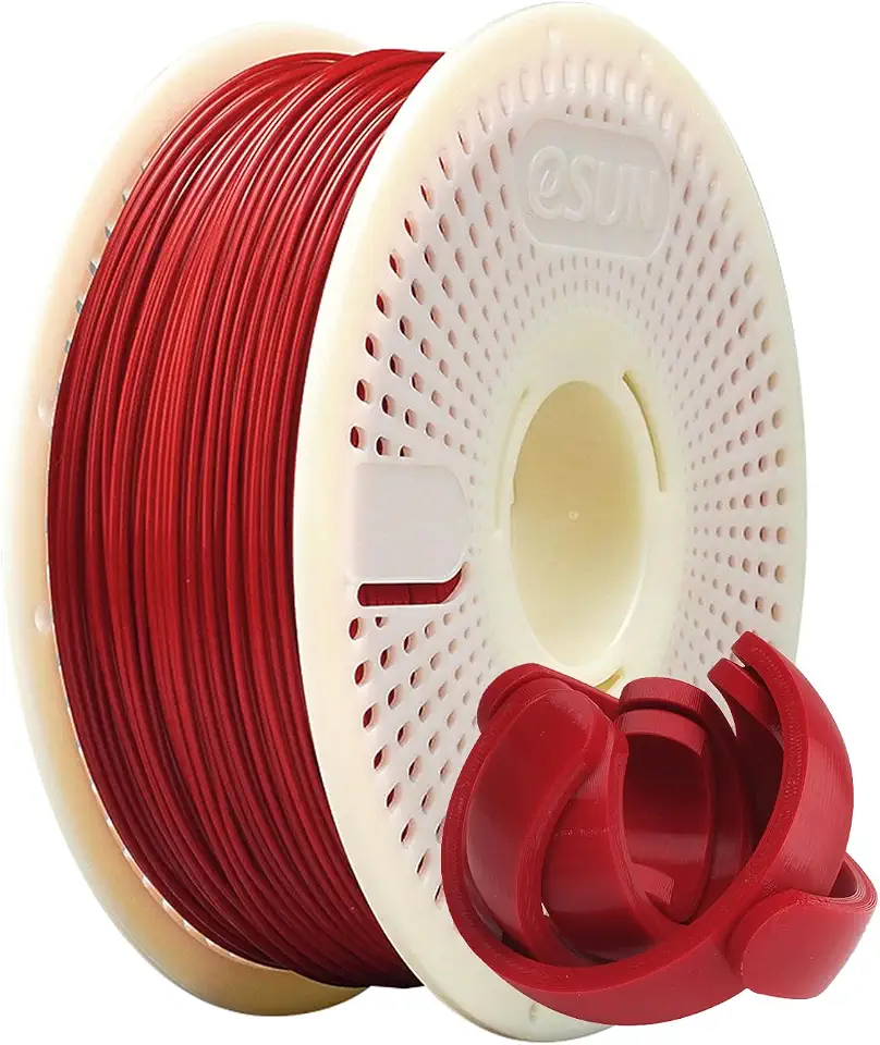 ESUN PLA+ Refill Filament and Spool Kit, Refill Spoolless PLA Plus 1.75mm and Removable Filament eSpool+, 1KG (2.2 LBS) for 3D Printers,Fire Engine Red