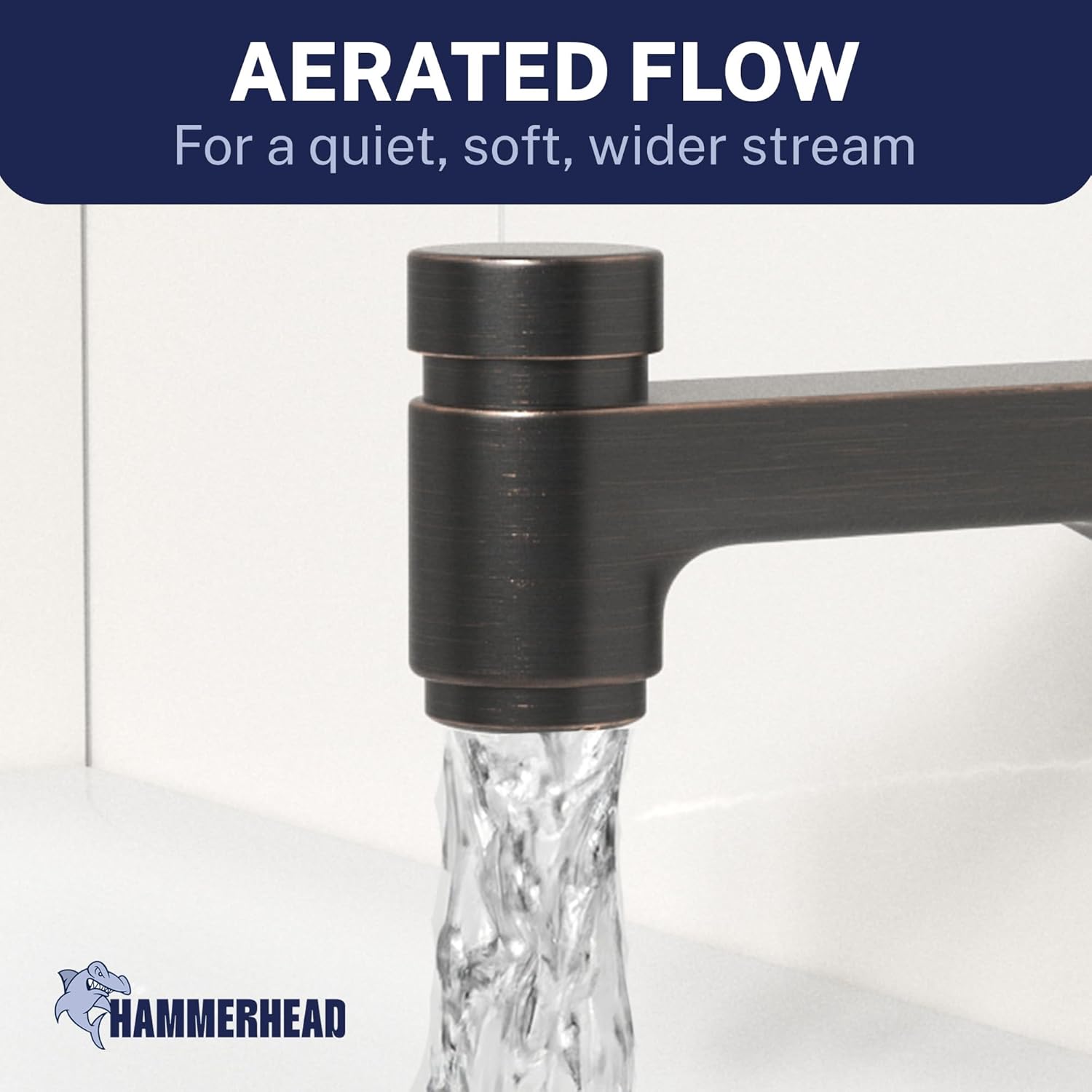 HammerHead Solid Brass Tub Spout with Spring-Loaded Diverter, 6.8" Length, 1/2" FNPT or 3/4" MNPT Thread-On Bath Tub Spout, Heavy-Duty Bathtub Faucet, Oil Rubbed Bronze