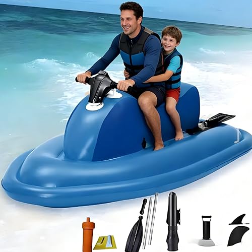 New 2-Person Electric Underwater Jet Boat with Dual Safety Fins & Scooter - 3-9km/H Speed, 130min Runtime, 3.5h Quick Charge, 40m Depth Rating for Snorkeling
