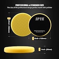 Vista 2 de SPTA - Almohadillas de pulido de espuma de corte alto T80, 3 unidades de cara de 6.5 pulgadas para placa de respaldo de 6 pulgadas, almohadillas