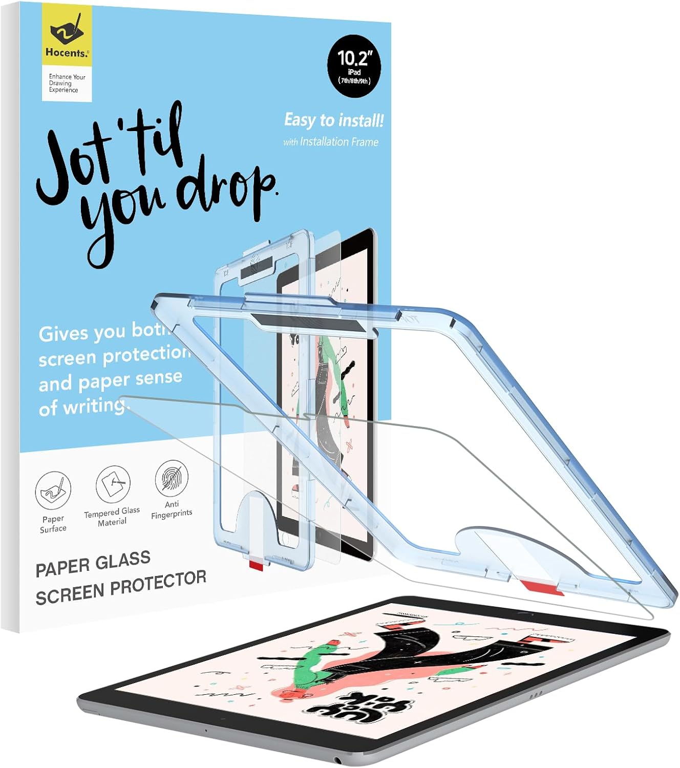Hocents. Paperfeel Glass Screen Protector Compatible with iPad 9th/8th