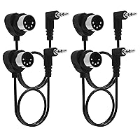 Vista 16 de FORE Paquete de 2 cables MIDI de 1 pie/30 cm de ángulo recto con enchufes ultra pequeños para espacios reducidos, cable MIDI de 5 pines DIN Paquete