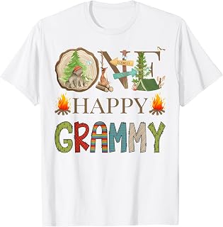 One Happy Grammy Camper First Birthday Camping Bear T-Shirt