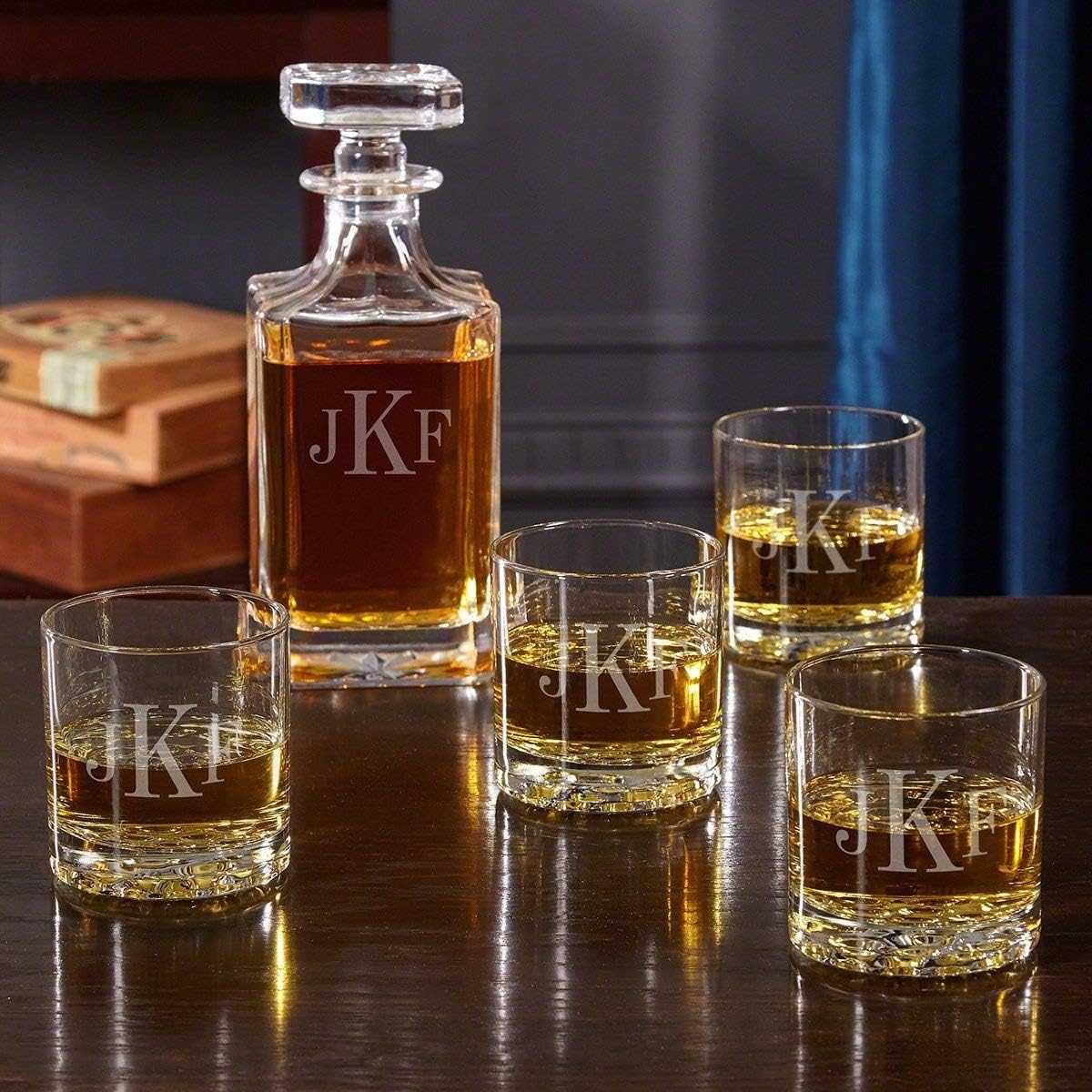 Classic Monogrammed Glasses and Decanter Set (Personalized Product)