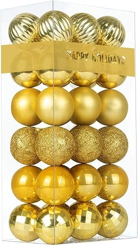 Miniatura 138 de Juego de 10 esferas de Navidad plateadas y rojas de 2.5 pulgadas, adornos para decoración de árbol de Navidad, inastillables, para cumpleaños