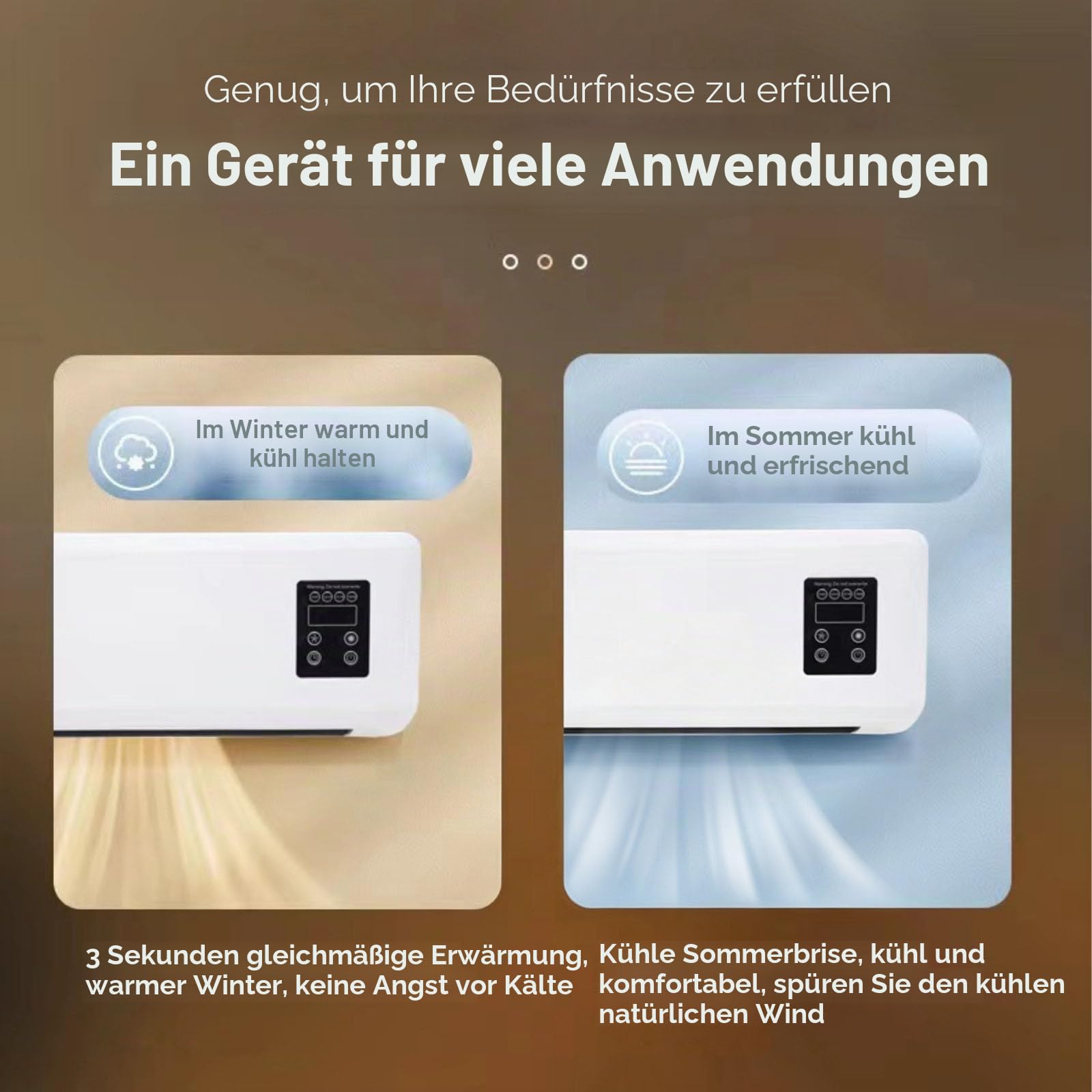 Wandventilator mit Fernbedienung, Split-Klimagerät, Klimaanlage ohne Außeneinheit, Klimaanlage, Kühlventilator für Küche, Schlafzimmer (A)