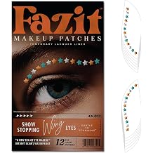 Fazit Makeup Patches - Show Stopping Wing Eyes - Glow Up Make-Up Patches - Cute Glitter Makeup Accessories for Women - Cosmetic Glitter for Face