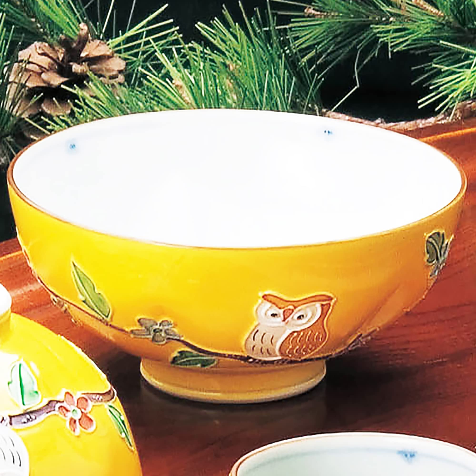 京焼・清水焼 香炉 黄交趾ふくろう(きこうちふくろう) 昇峰