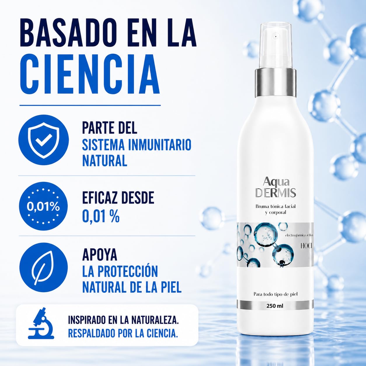 Brume Visage 150 ml – Soin dermatologique pour peau sensible et irritée | À base d’acide hypochloreux stabilisé | Hydratante et apaisante