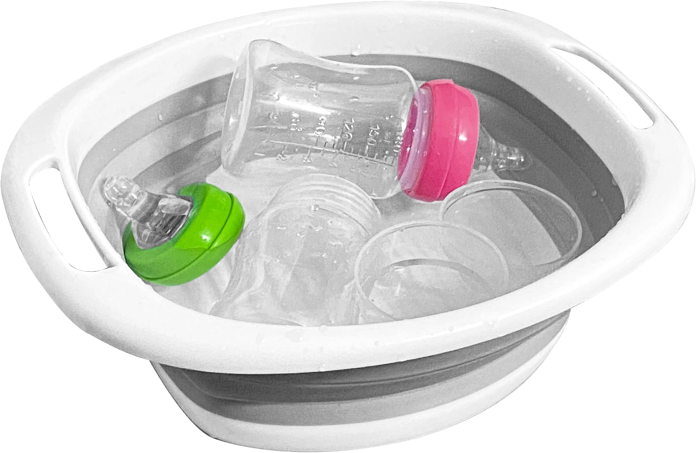 KEUYE Collapsible Baby Bottle Dishwasher Basket, Baby Bottle Tub for Sink, Reusable Sink Basket for Home and Travel