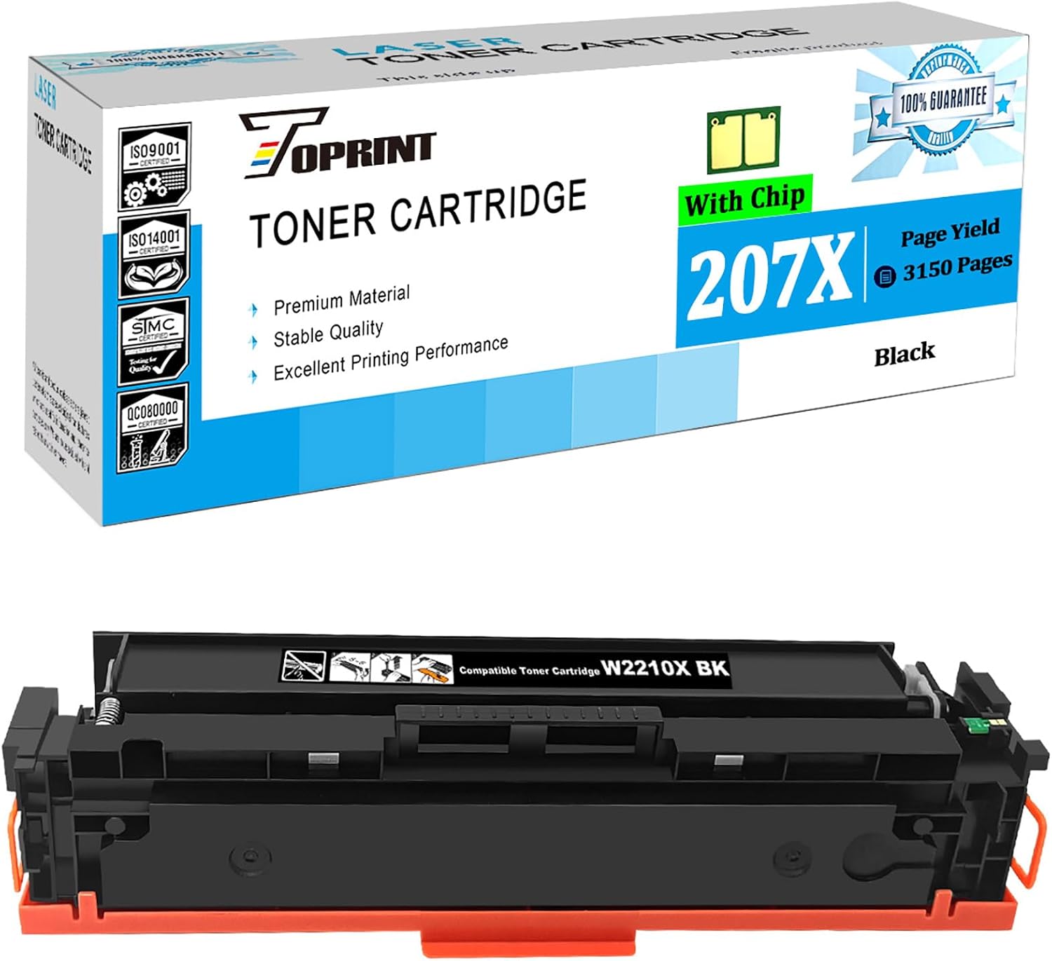 With Chip   Remanufactured Toner Cartridge W2210X 207X Black 3150 Pages for HP Color Laserjet Pro M255 M255dw M255nw MFP M282 M282nw M283fdw Printer