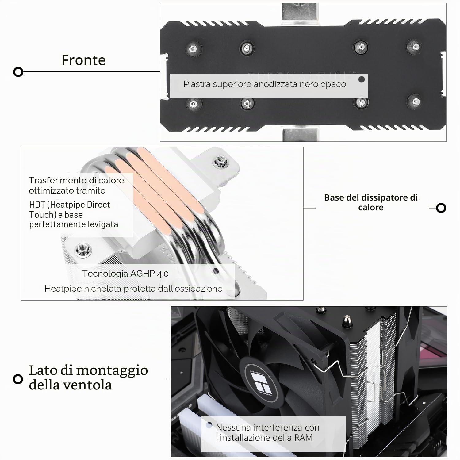 TR-Thermalright Assassin X 120R SE Plus Dissipatore CPU - 4 tubi di calore, doppie ventole silenziose da 120mm, per AMD AM4 AM5, Intel LGA1851/1700/115x/1200, dissipatore PC