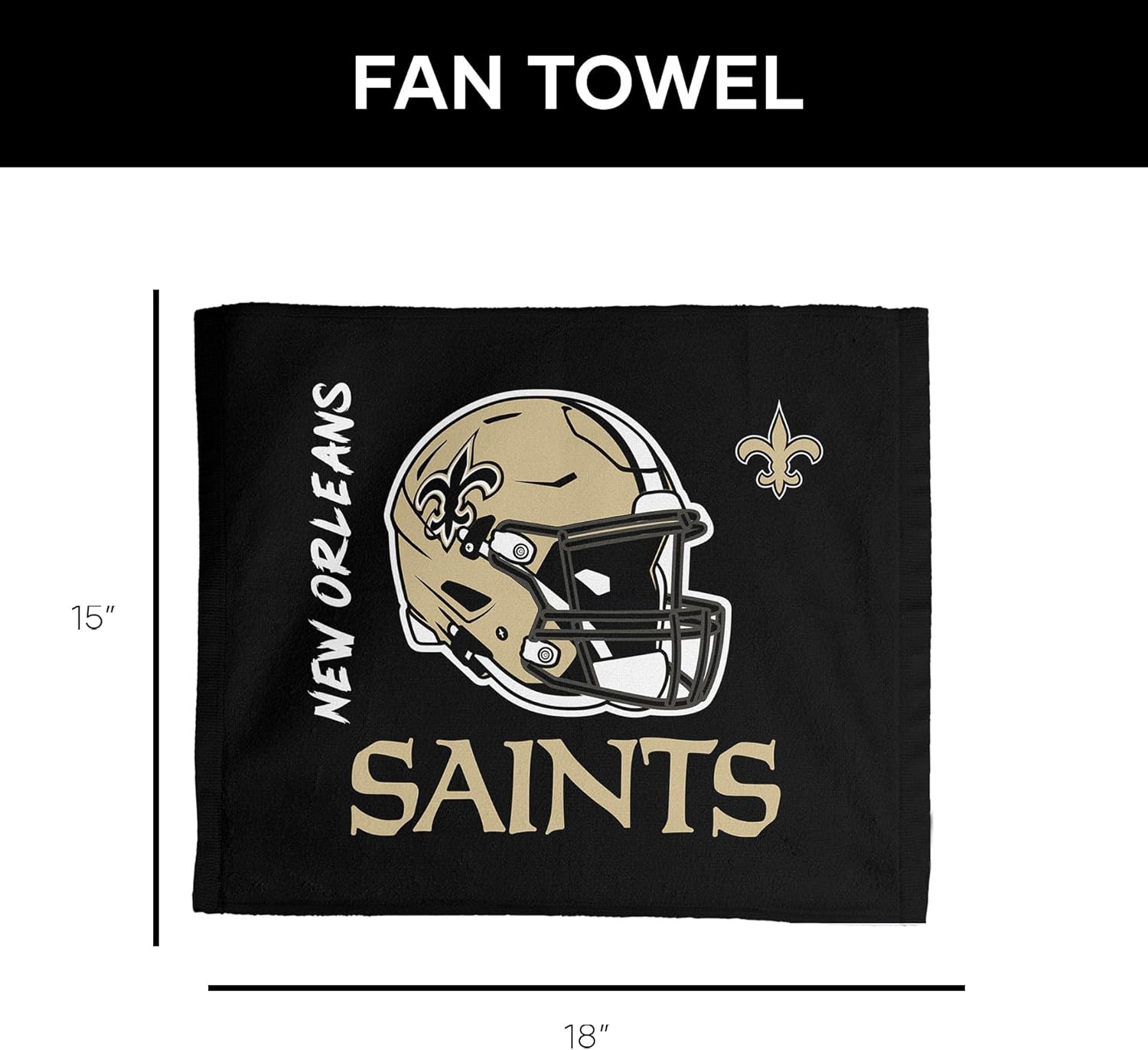 Northwest New Orleans Saints NFL Rally - Rally Towel 18 x 15 Inches - Image 5