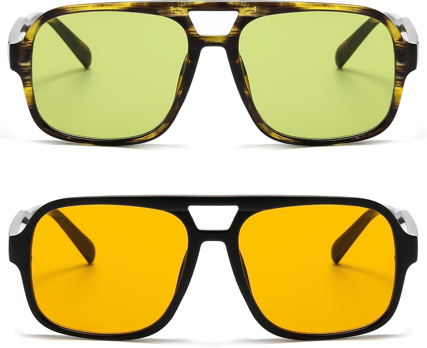 Hycredi Retro Aviator Sunglasses for Women Men, Trendy Square Shades, Vintage Classic Rectangle Sun Glasses - Image 3