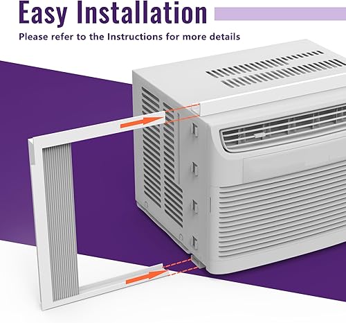 Miniatura 4 de Mxclimate Paneles laterales de aire acondicionado de ventana con marco, kit de cortina de relleno de acordeón de CA para ventana, paneles de