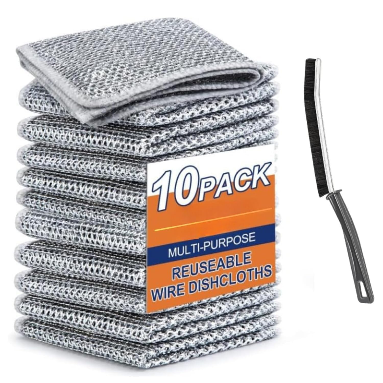 See full amazon price history chart for Kleva® Multipurpose Non-Scratch Wire Dishcloth & Gaps Cleaning Brush, Wire Dishwashing Rags for Wet and Dry, Easy Rinsing, Reusable, Wire Cleaning Cloth for Kitchen, Sinks (Single layler - pack of 10) Kleva® Multipurpose Non-Scratch Wire Dishcloth & Gaps Cleaning Brush, Wire Dishwashing Rags for Wet and Dry, Easy Rinsing, Reusable, Wire Cleaning Cloth for Kitchen, Sinks (Single layler - pack of 10) (B0D39NR71D) Amazon Price History, Amazon Price Tracker