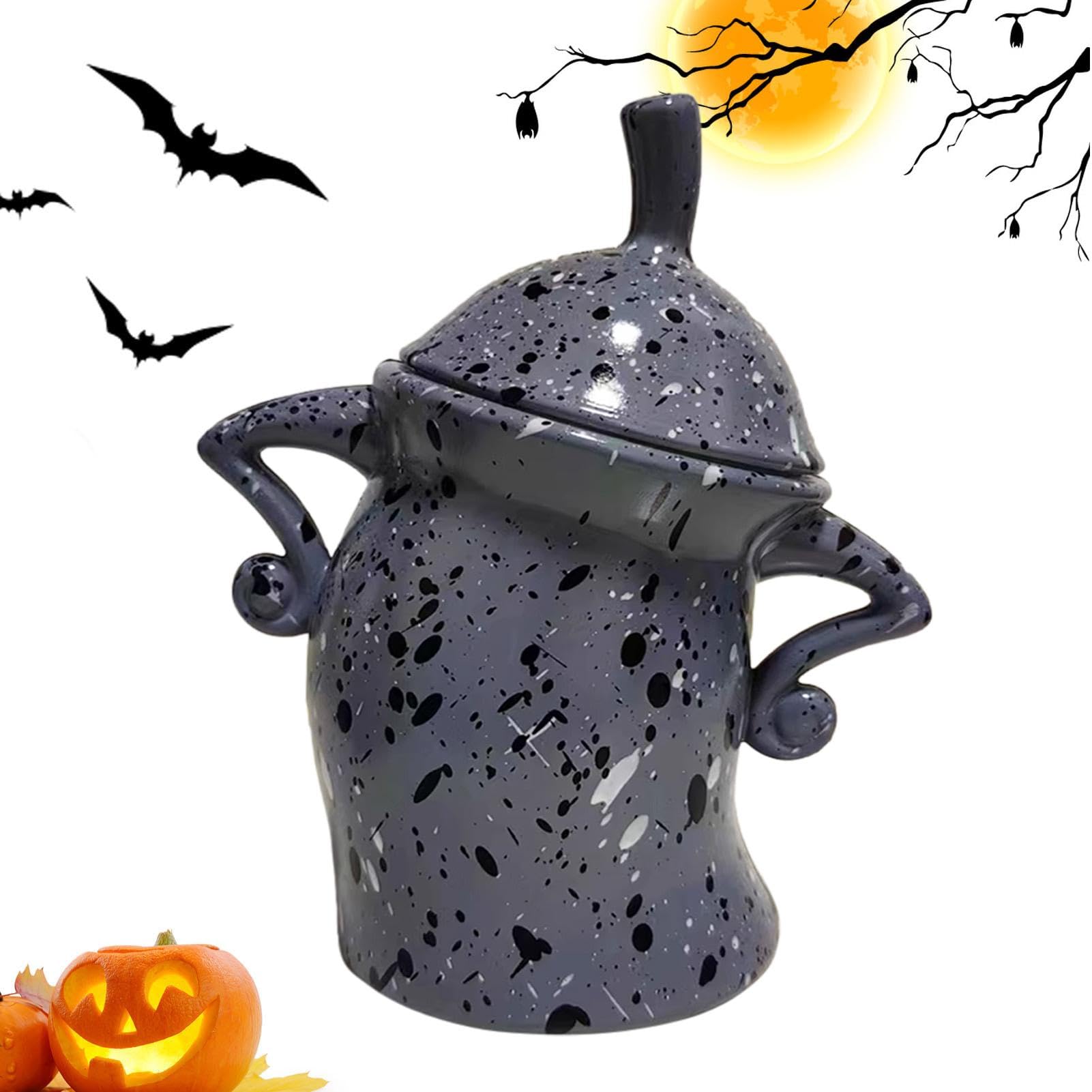 Pot De Stockage Alimentaire En Céramique Avec Couvercle Étanche - Design Ludique 'Avec Attitude' - Dimensions 20x18 Cm