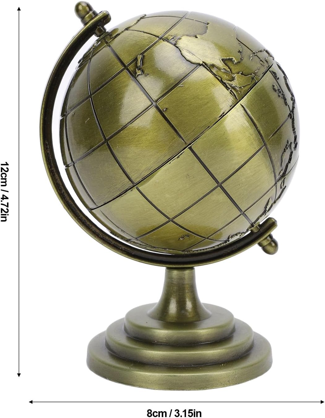 Globe Alloy Metallic Luster Rotating Educational Decorative Globe Model for Office Study School Premium Material