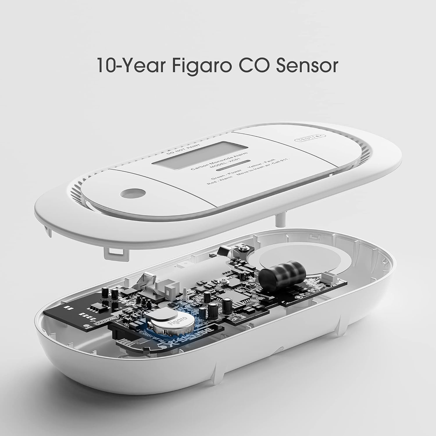 X-Sense Carbon Monoxide Detector Alarm with Digital LCD Display, 10-Year Battery Operated CO Alarm Detector with Peak Value Memory, XC01 - - 