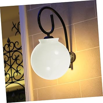 Glass Ball Lampshade Replacement Shade for Ceiling Fan and Dining Room, White Spherical Glass, Glare Reduction, Elegant Simple Style,