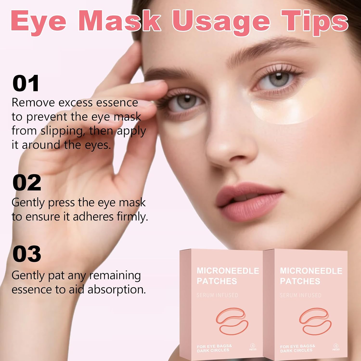 Charunee Micro Eye Patches, Under Eye Patches for Puffy Eyes and Dark Circles, Forehead & Smile Line Patches, Facial Anti Wrinkle Patches, Skin Care Masks for Women (6 Pairs)
