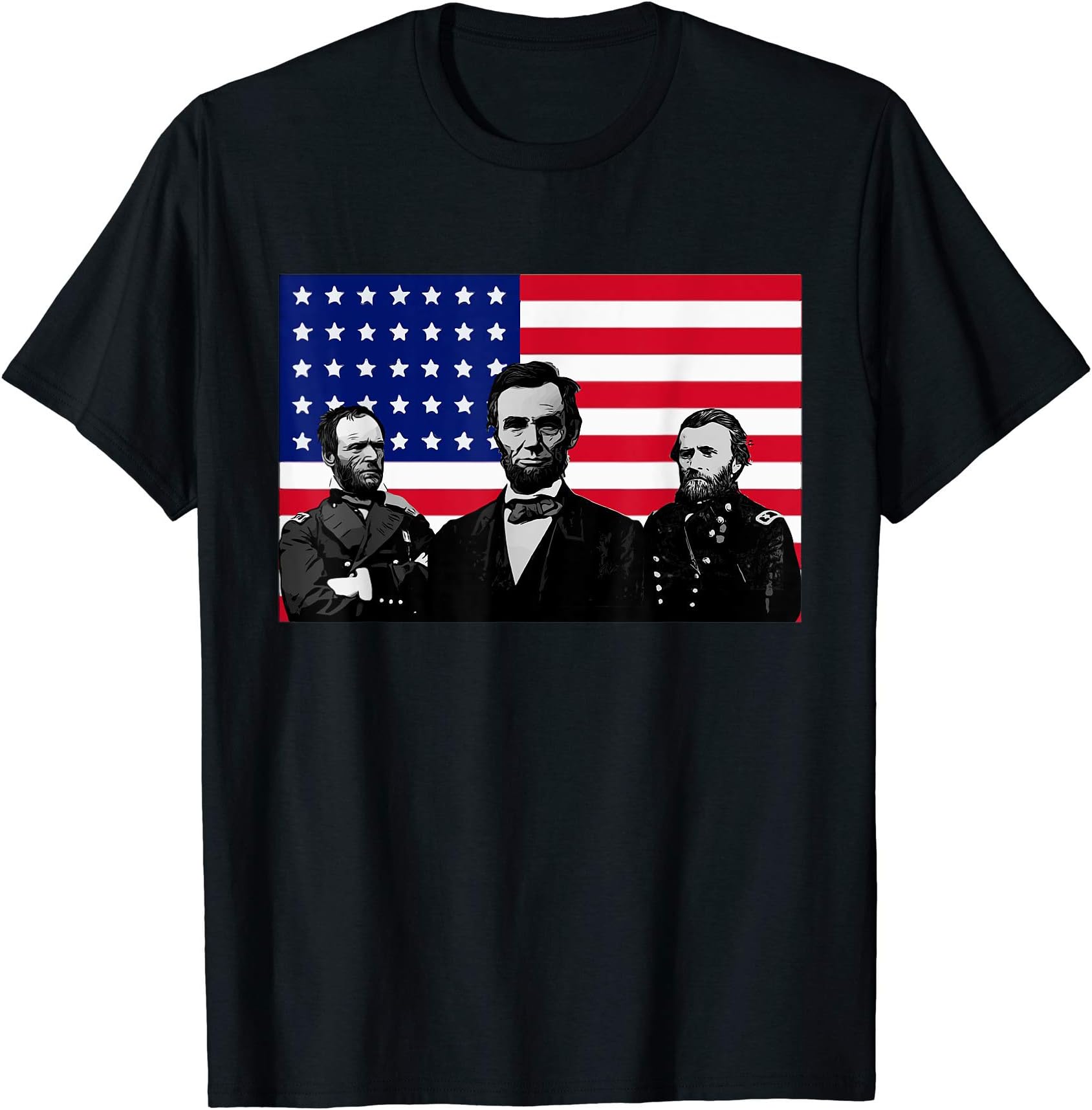 Lincoln and his Generals Grant and Sherman Civil War T-Shirt