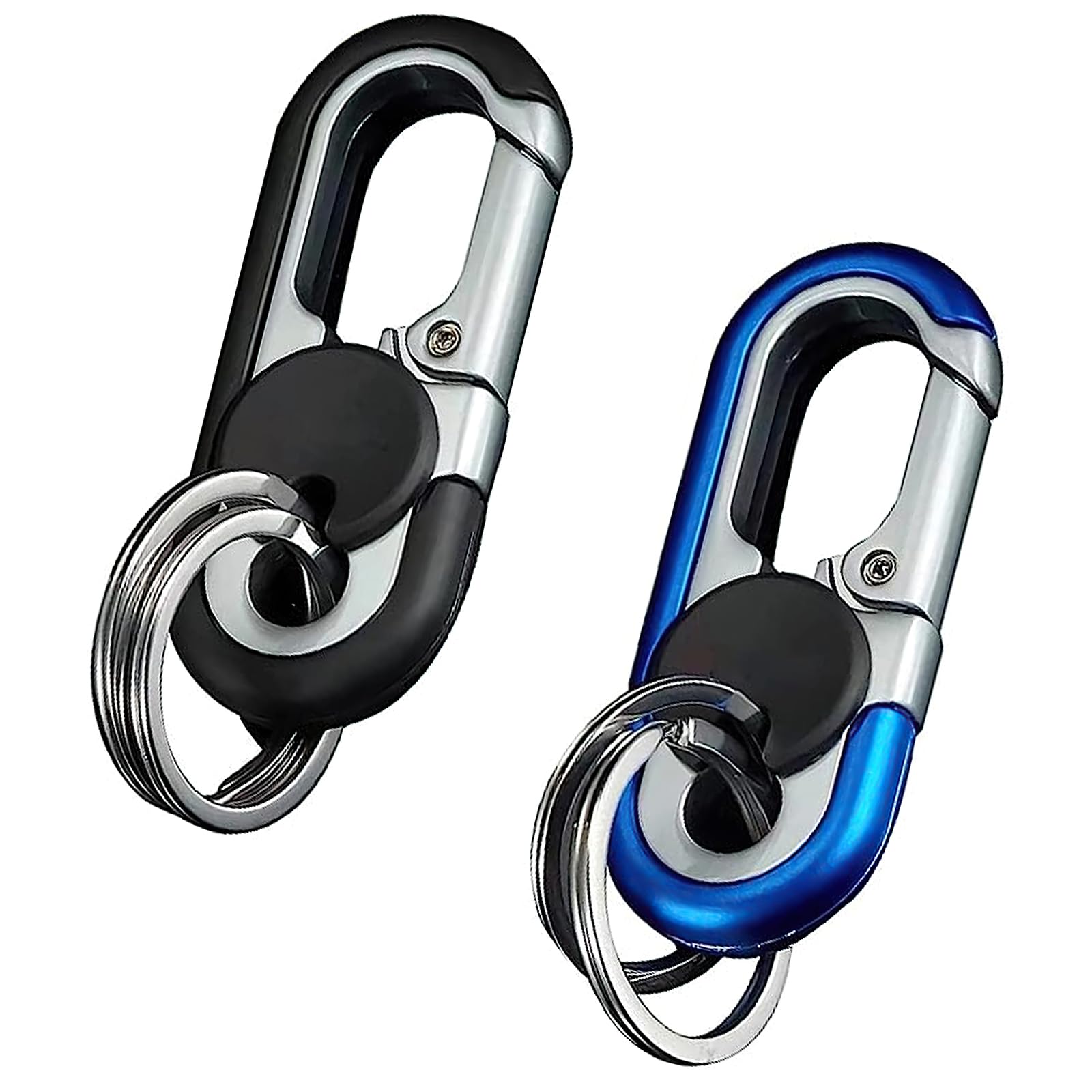 DXLing 2 Pieces Men's Car Key Chain Personalized Key Ring with 2 Key Rings Metal Car Keys Keychain for Men and Women