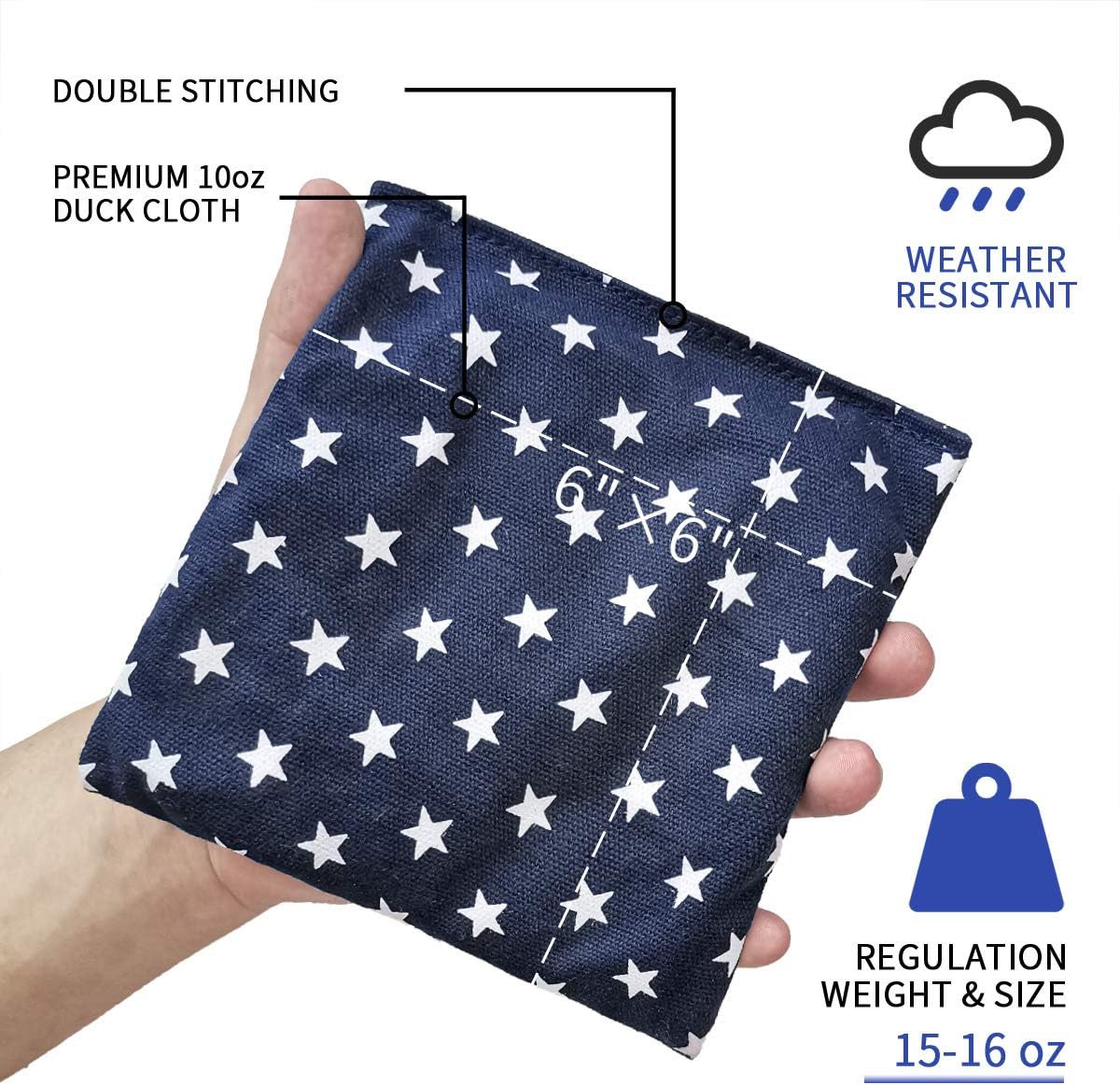 Nattork Cornhole Bags Set of 8 - Premium Corn Hole Bean Bags for Tossing - All Weather Resistant 8 Duck Cloth Double Stiched Corn Hole Bags and Tote Bags - Regulation Size