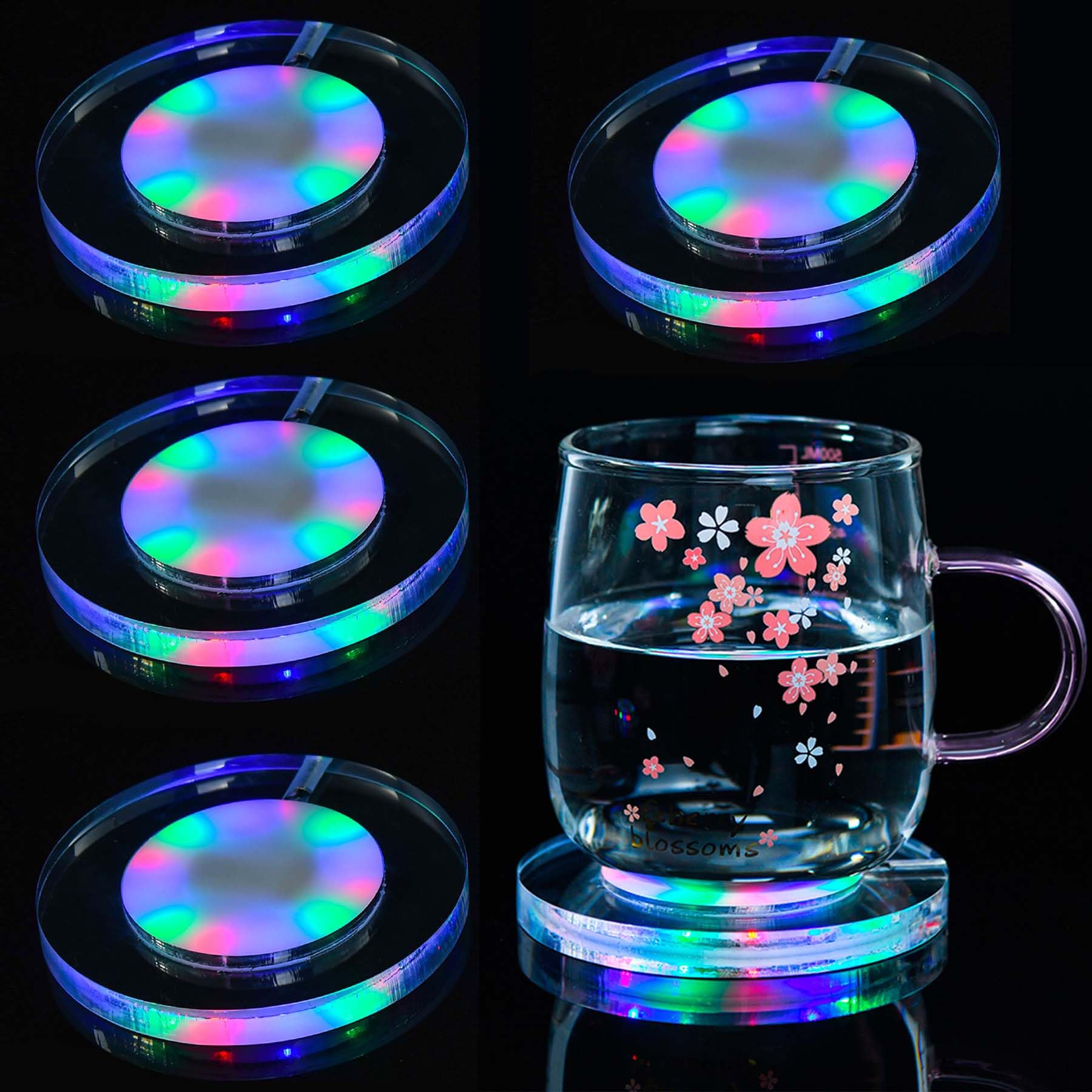Dessous de verre LED acrylique rechargeable KEEDA pour cocktail bière et bouteille