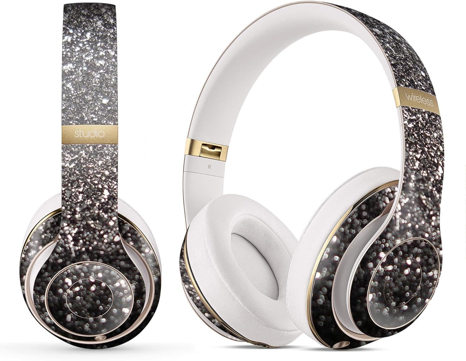 DesignSkinz - Compatible with Beats Studio 2/3 Wireless - Skin Decal Protective Scratch Resistant Vinyl Wrap - Black Unfocused Sparkle