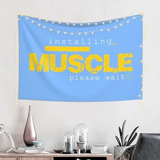 ASNFFAS Tapestry Wall Hanging Art Home Decor Polyester Installing Muscle Please Wait Gym Tapestry for Living Room Bedroom Bathroom Kitchen Party Holiday College Dorm 60x40 Inch