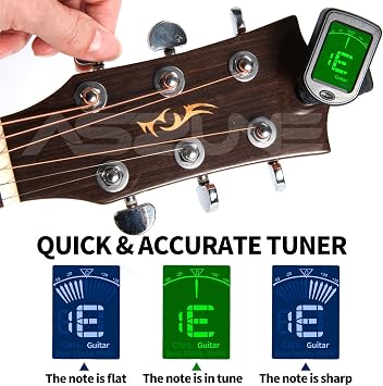 Guitar Accessories Kit:Strap,Capo,Picks,GuitaTuner,guitar string winders,Premium Guitar Gifts for Men, Beginners