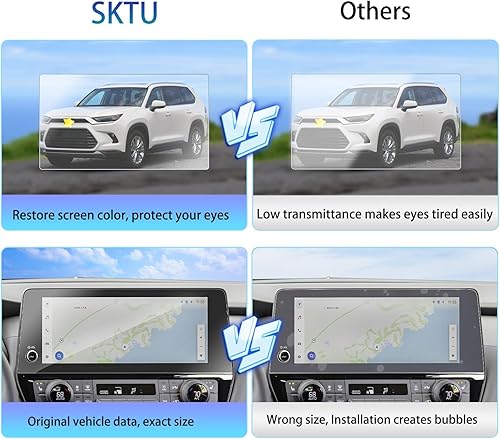 Miniatura 6 de SKTU 2 protectores de pantalla para Toyota Grand HighlanderGrand Highlander Hybrid 12.3 pulgadas de navegación Grand Highlander 2024 2025,
