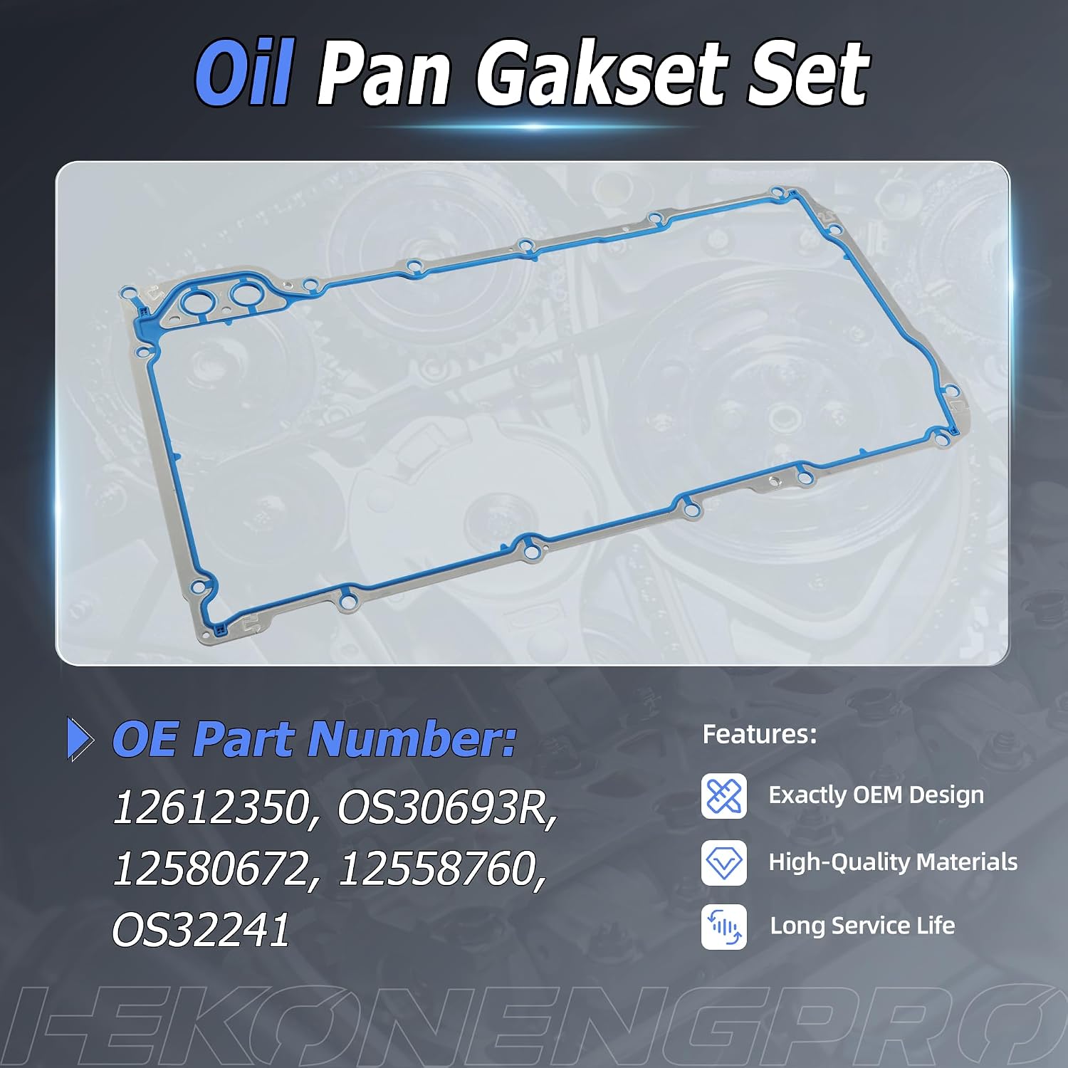 5.3L 4.8L 6.0L 6.2L LS Oil Pan Gasket Set 12612350 OS30693R 12580672 | Fit for Chevy Silverado 1500 Suburban Tahoe Trailblazer GMC Sierra Yukon Envoy Cadillac Escalade 1999-2020 12558760