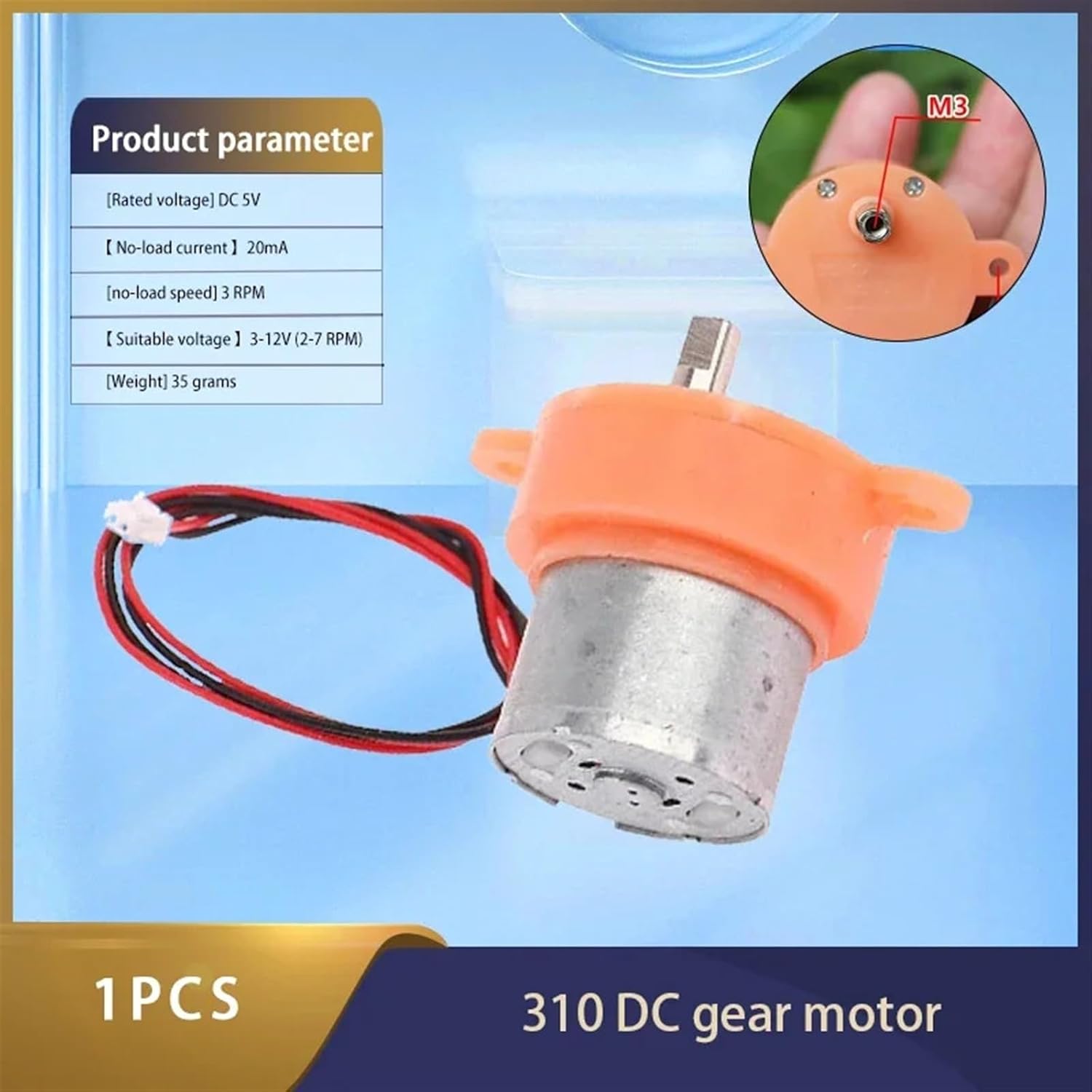 Silent Gear-Box 32mm DC5V 3rpm Slow Speed Gear Motor Quiet CW, CCW 310 Motor 3rpm~7rpm Speed Gear Motor