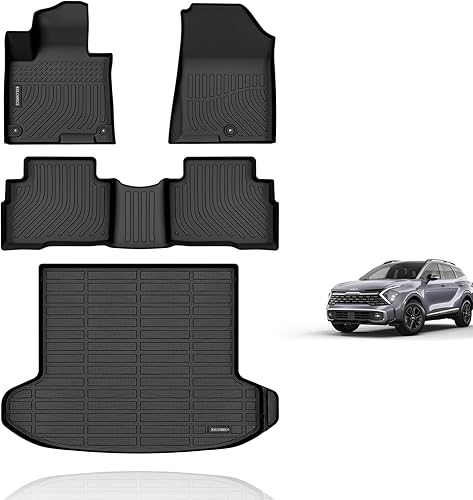 Alfombrillas de piso y forro de carga personalizadas para Kia Sportage 2024 2023 híbrido, impermeable, para todo tipo de clima, tapetes de TPE para
