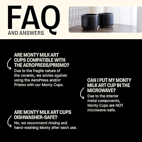 Miniatura 3 de Fellow Monty Milk Art Cups - Taza de cerámica con leche de doble pared, color blanco mate con base de cobre, taza de 11 onzas, 1 unidad (paquete de